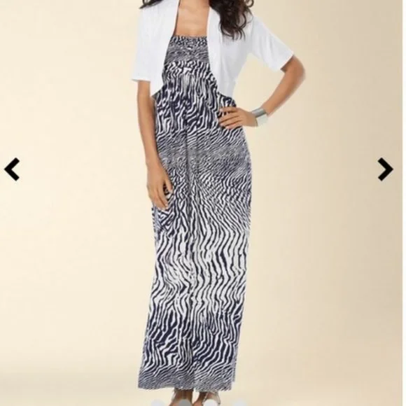 Soma | Dresses | Soma Navy Blue White Zebra Print Strapless Maxi Dress  Super Soft Small | Poshmark